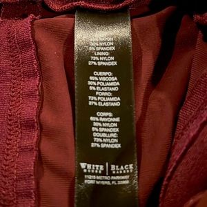 medium, burgundy , straight leg leggings. bought at black house white market .